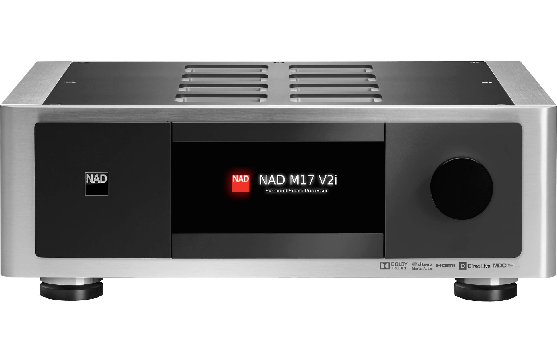 NAD Master Series M17 V2i Home theater preamp/processor with 11.2-channel processing, Dolby Atmos®, Apple AirPlay® 2, and Dirac Live® room correction